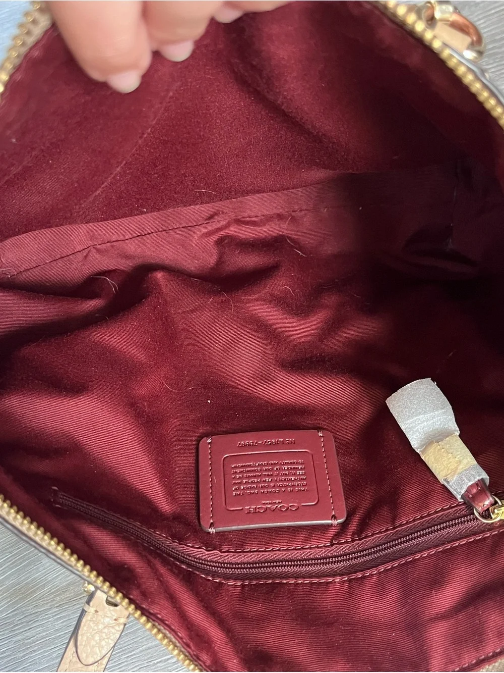 Coach Taupe Pebbled Leather Shoulder Satchel